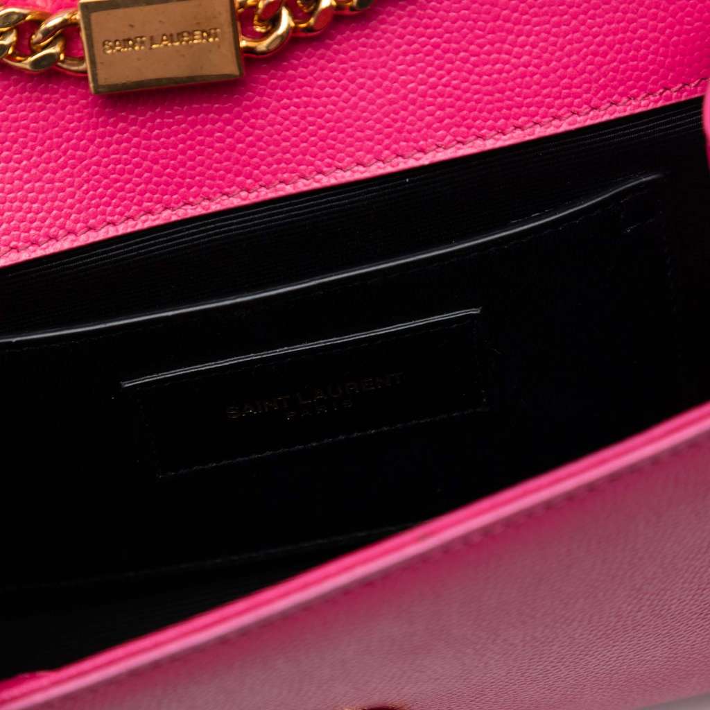 Saint Laurent Small Grain De Poudre Monogram Kate Crossbody Pink Leather Good condition - Box View