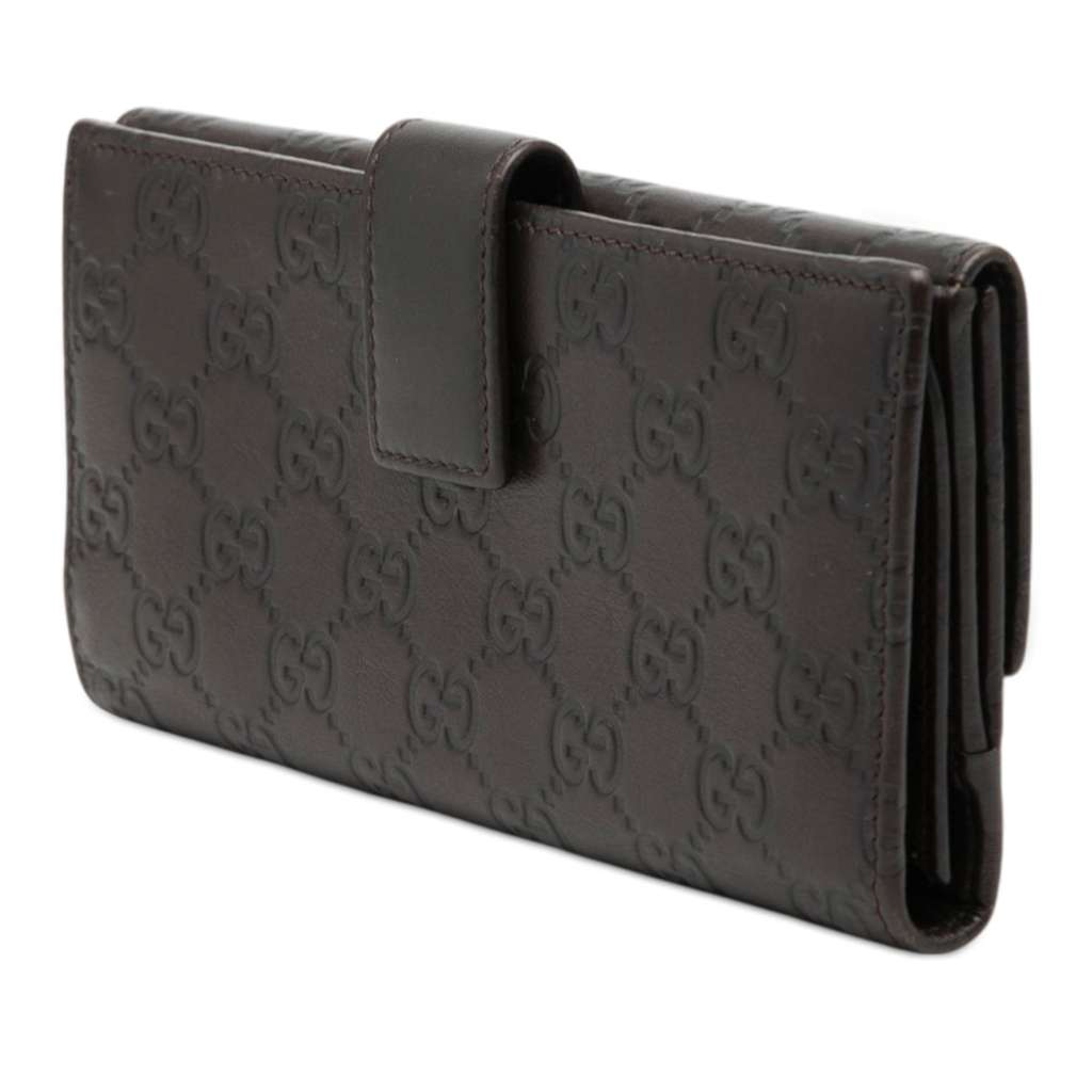 Gucci Guccissima Continental Long Wallet Brown Leather Good condition - Back View