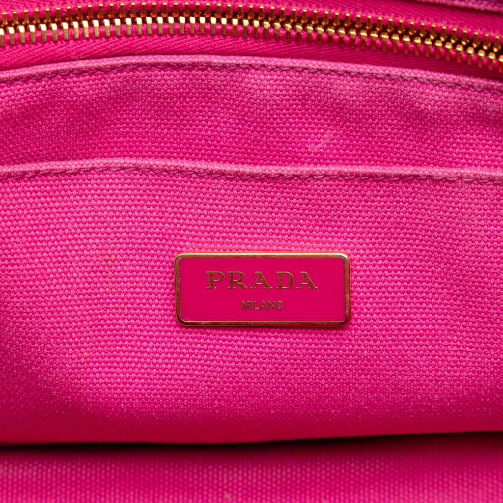 Prada Canvas Canapa Logo Satchel Pink Canvas Good condition - Box View