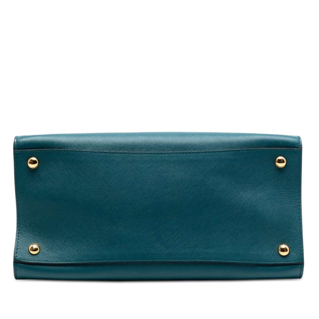 Prada Saffiano Soft Triple Pocket Tote Blue Leather Good condition - Inside View