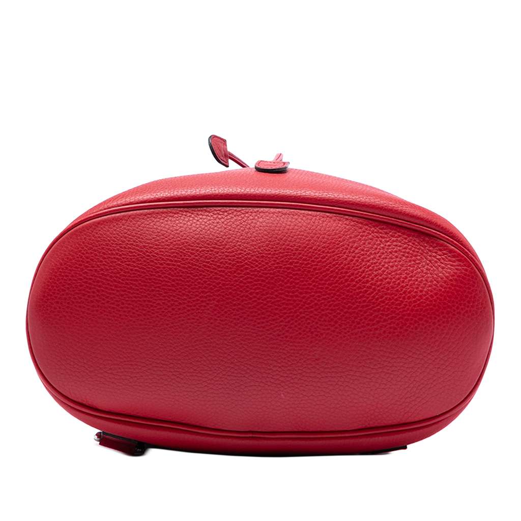 Gucci Small Pebbled Calfskin Soho Drawstring Backpack Red Leather Good condition - Inside View