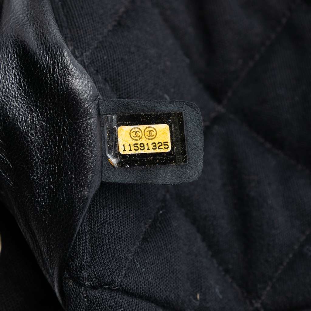 Chanel CC Quilted Jersey East West Flap Black Cotton Good condition - Box View