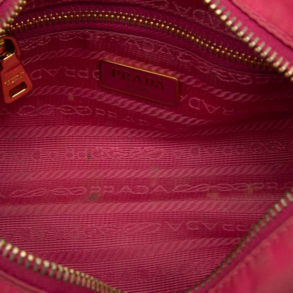 Prada Tessuto Wristlet Pouch Pink Good condition - Model View