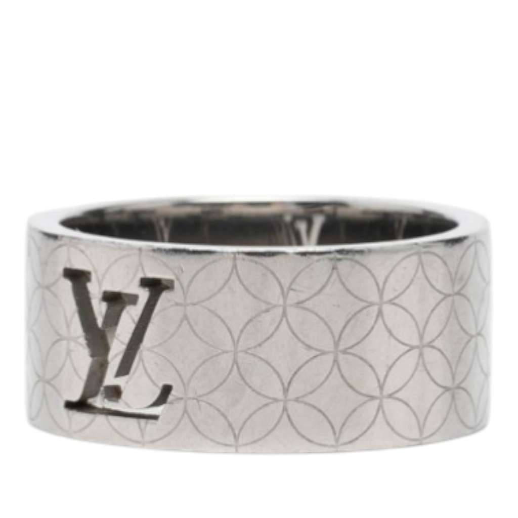 Louis Vuitton Stainless Steel LV Champs Elysees Ring L Silver Stainless steel Good condition - Back View