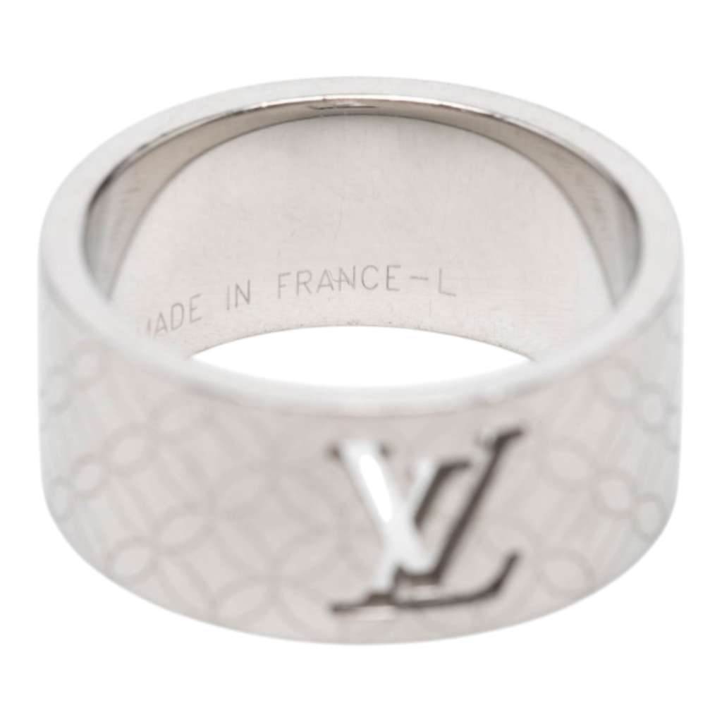 Louis Vuitton Stainless Steel LV Champs Elysees Ring L Silver Stainless steel Good condition - Box View