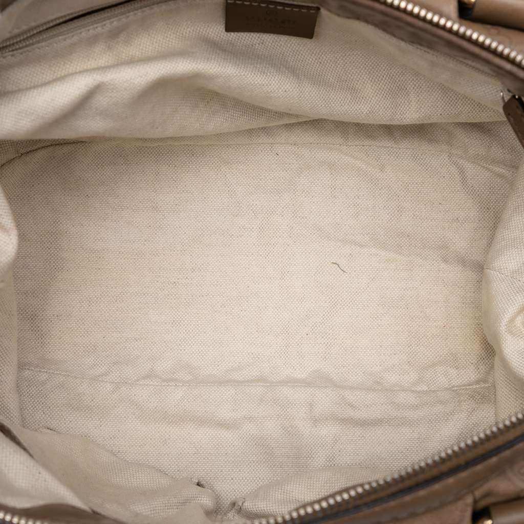 Gucci Guccissima Sukey Satchel Brown Leather Good condition - Model View