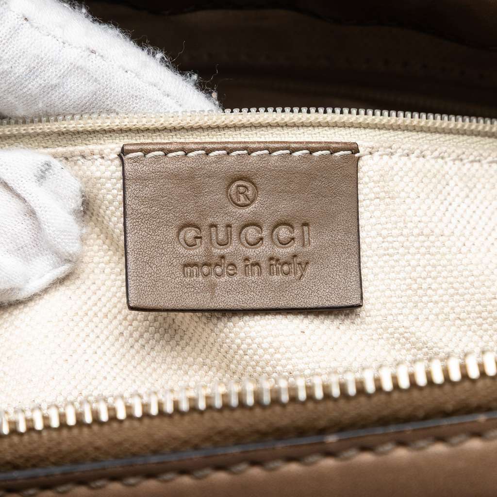 Gucci Guccissima Sukey Satchel Brown Leather Good condition - Box View