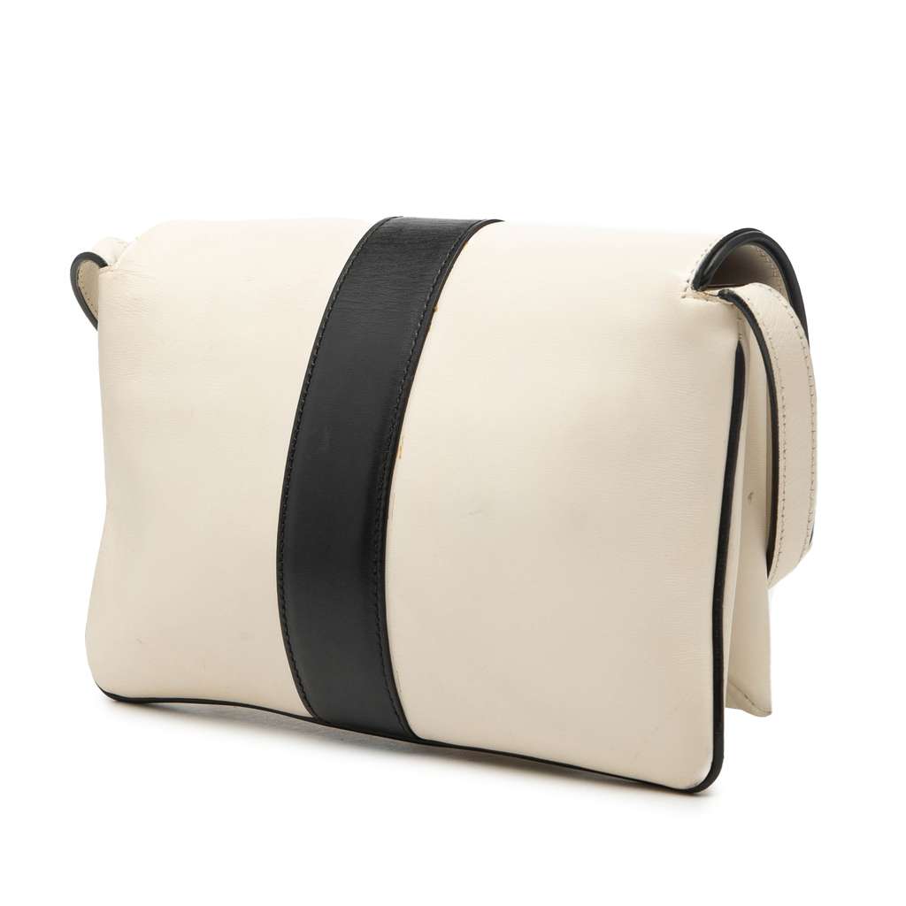 Gucci Small Bicolor Leather Arli Crossbody White Leather Good condition - Back View