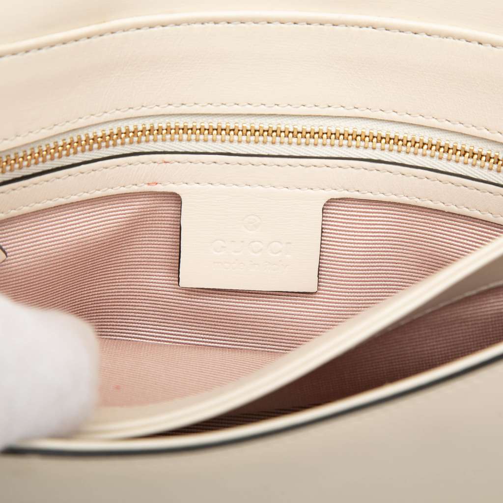 Gucci Small Bicolor Leather Arli Crossbody White Leather Good condition - Box View