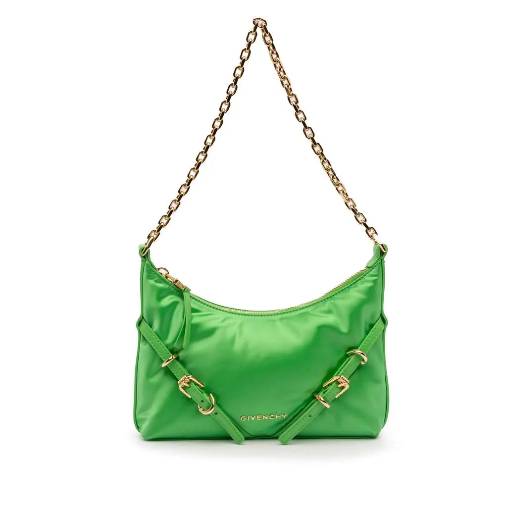 Givenchy Small Nylon Voyou Party Shoulder Bag Green Very good - Front View