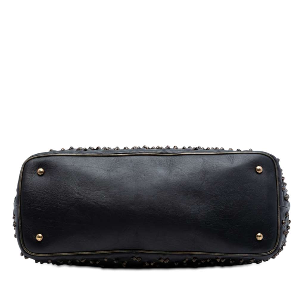 Chanel CC Lambskin Chic Knot Chain Shoulder Bag Black Leather Good condition - Inside View