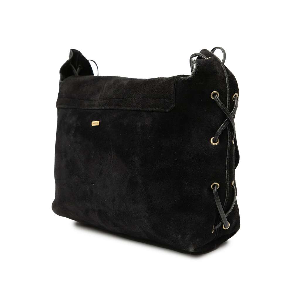 Gucci Suede Heart Crossbody Black Leather Good condition - Back View