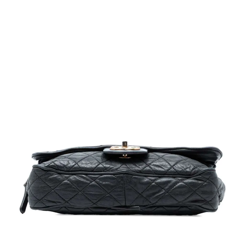 Chanel Small Quilted Iridescent Calfskin Shiva Flap Black Leather Very good - Inside View