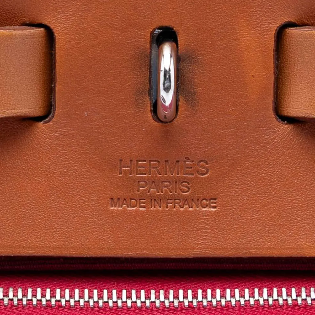 Hermès Toile Herbag Zip 39 Red Canvas Very good - Box View