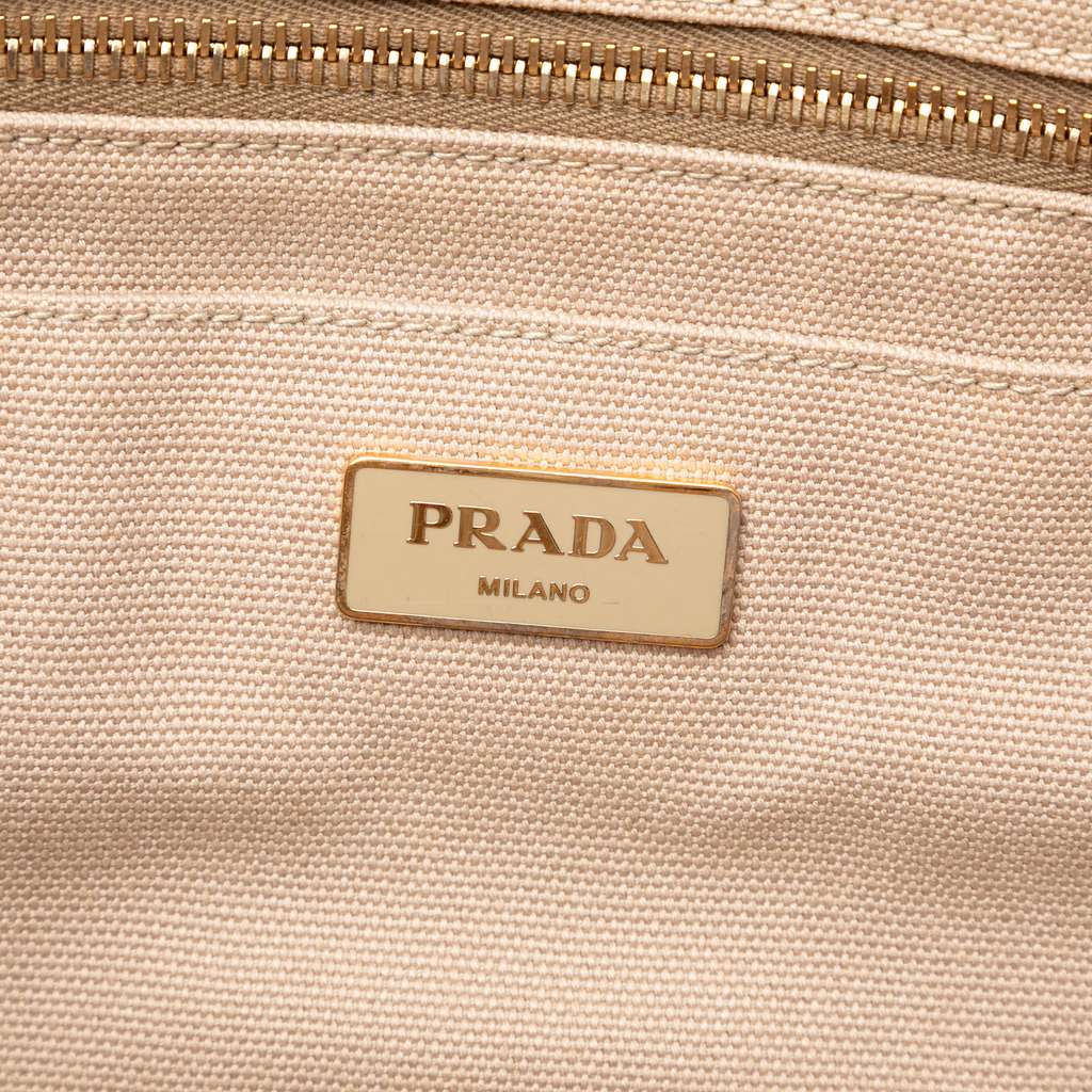 Prada Canvas Canapa Logo Satchel Beige Canvas Good condition - Box View