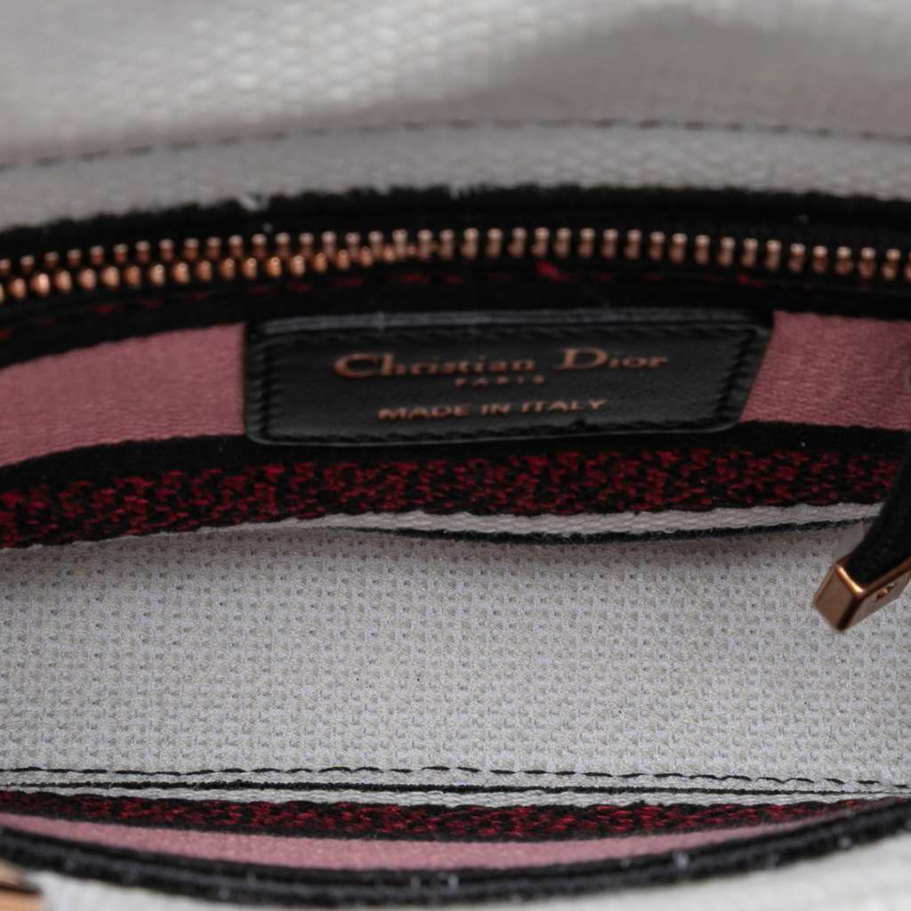 Dior Mini Embroidered Canvas Florilegio Lady D Lite White Canvas Good condition - Model View