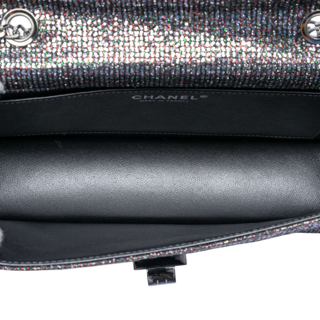 Chanel Quilted Glitter Canvas Reissue 2.55 Flap Silver Canvas Good condition - Model View