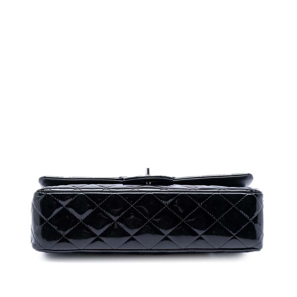 Chanel Medium Classic Patent Double Flap Black Leather Good condition - Inside View