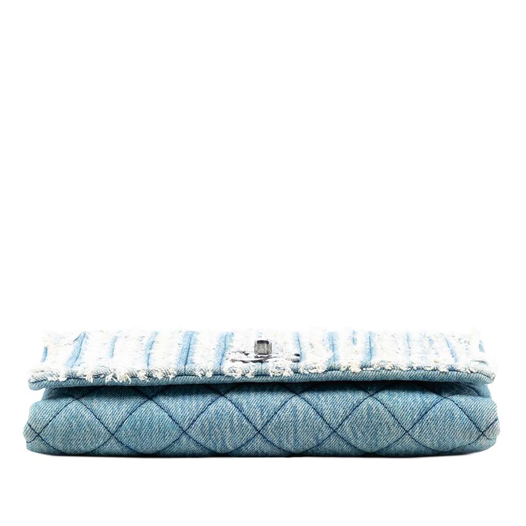 Chanel CC Denim Fringe Single Flap Blue Denim Good condition - Inside View