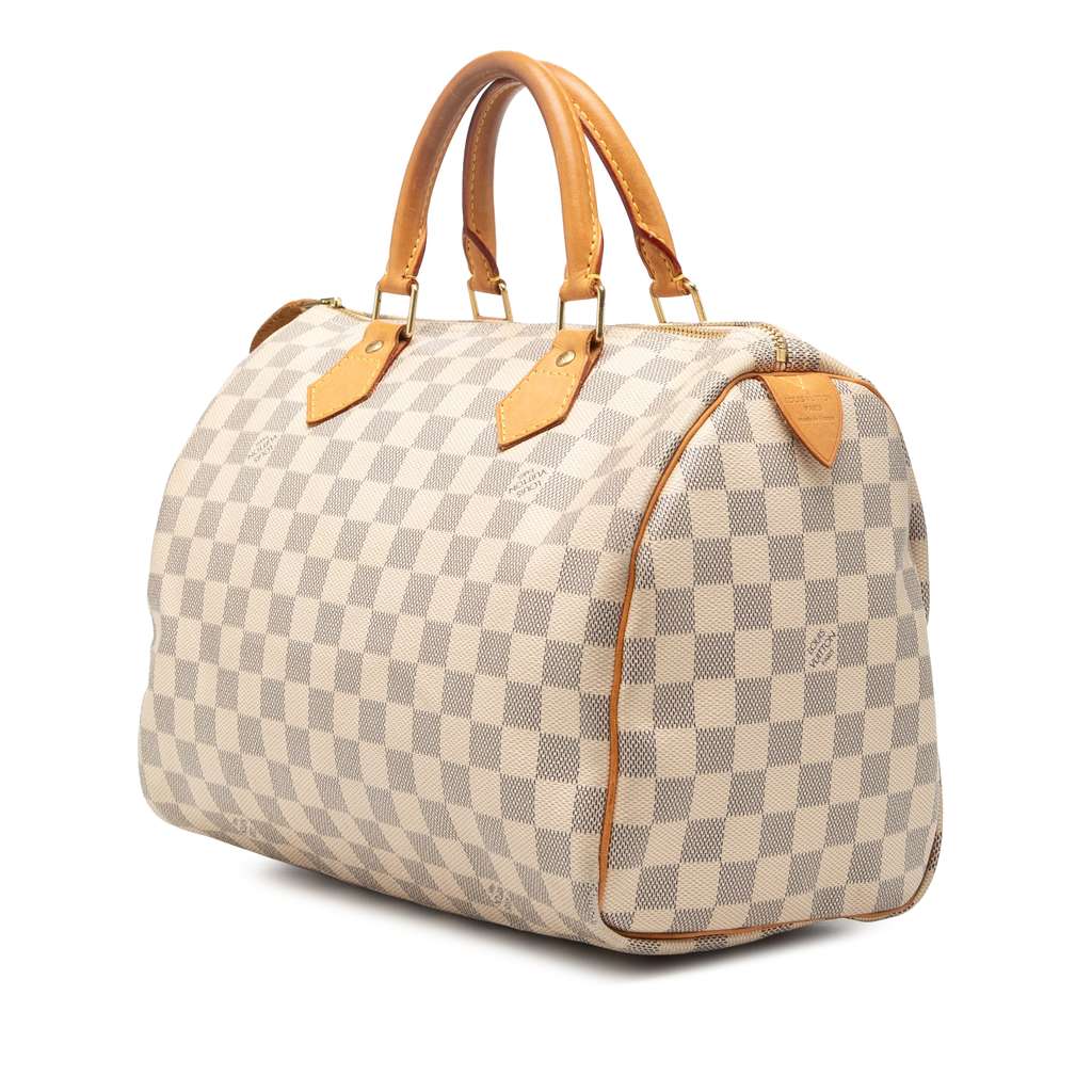 Louis Vuitton Damier Azur Speedy 30 White Good condition - Back View