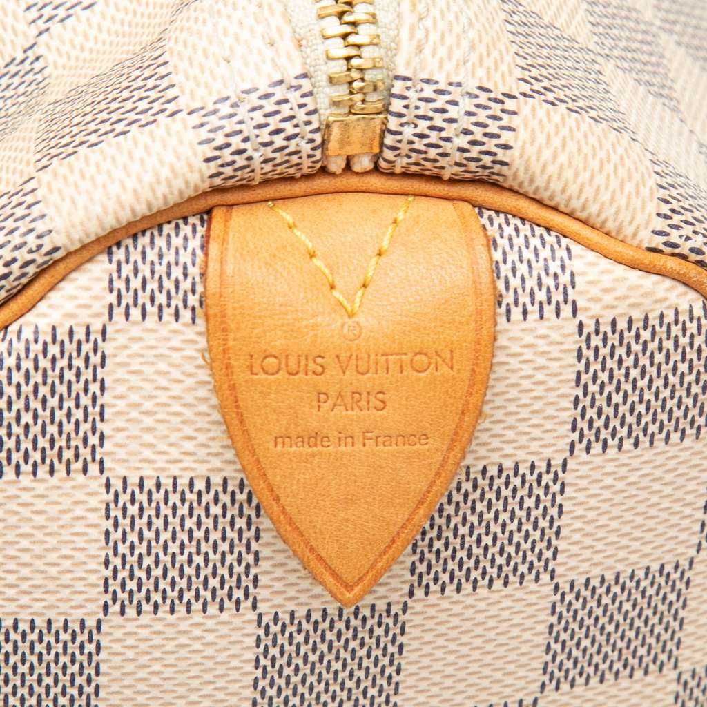 Louis Vuitton Damier Azur Speedy 30 White Good condition - Box View