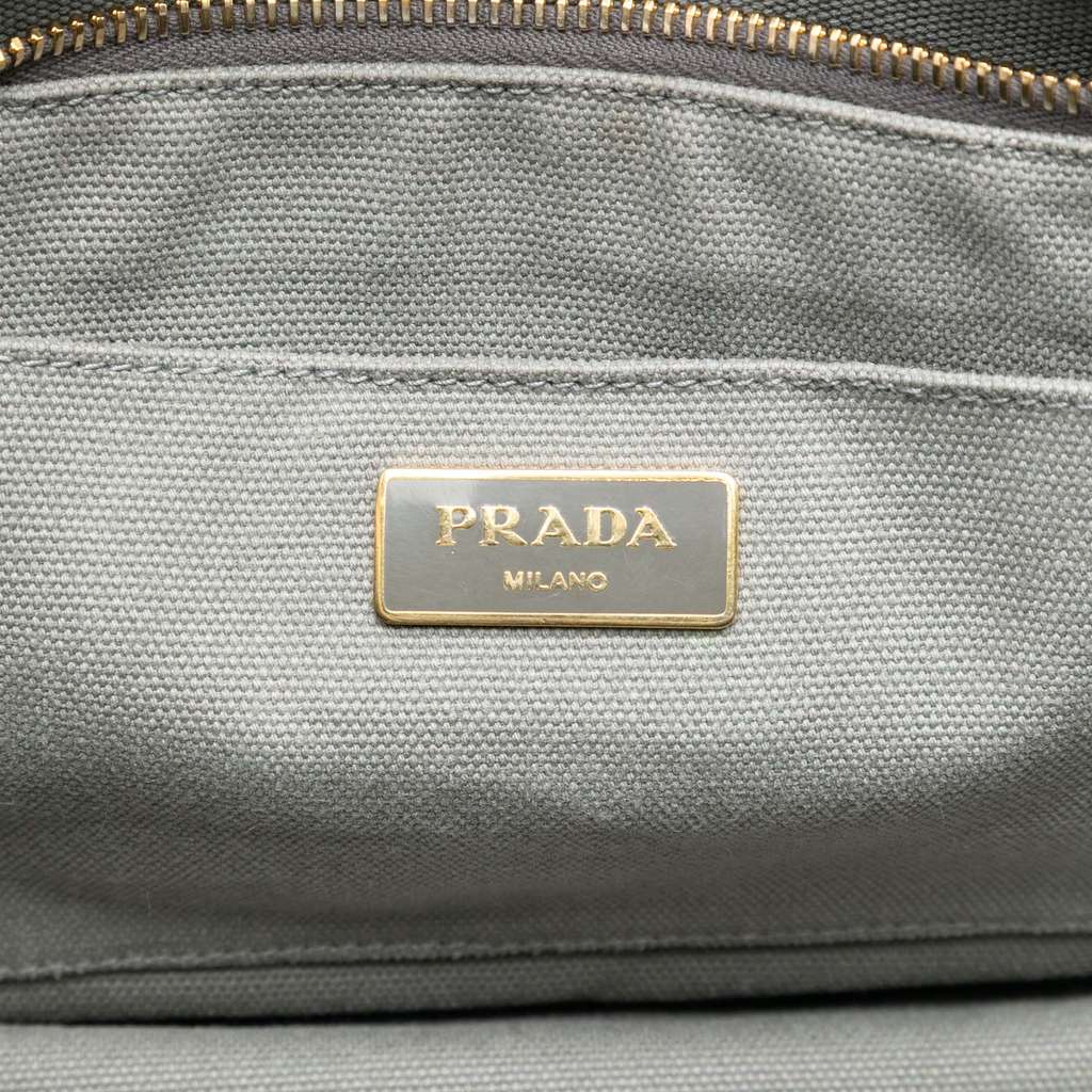 Prada Medium Floral Printed Canvas Canapa Satchel Blue Canvas Good condition - Box View