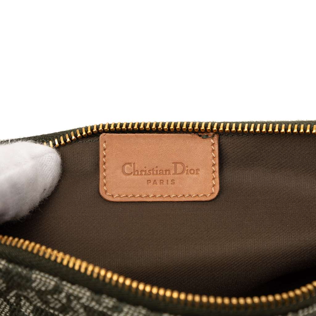 Dior Mini Diorissimo Canvas Saddle Pochette Green Canvas Good condition - Box View