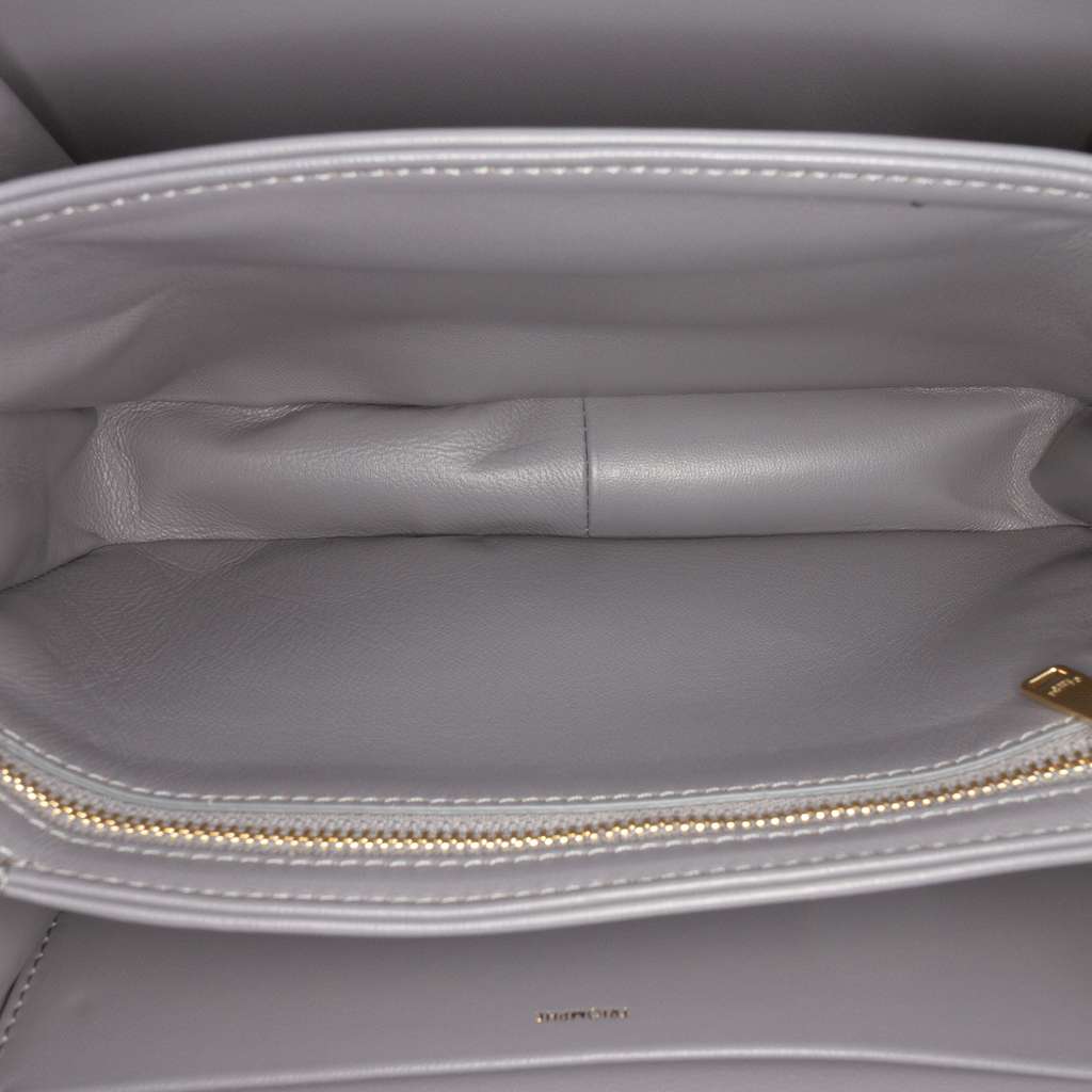 Celine Classique Shiny Calfskin Triomphe Crossbody Grey Leather Good condition - Model View