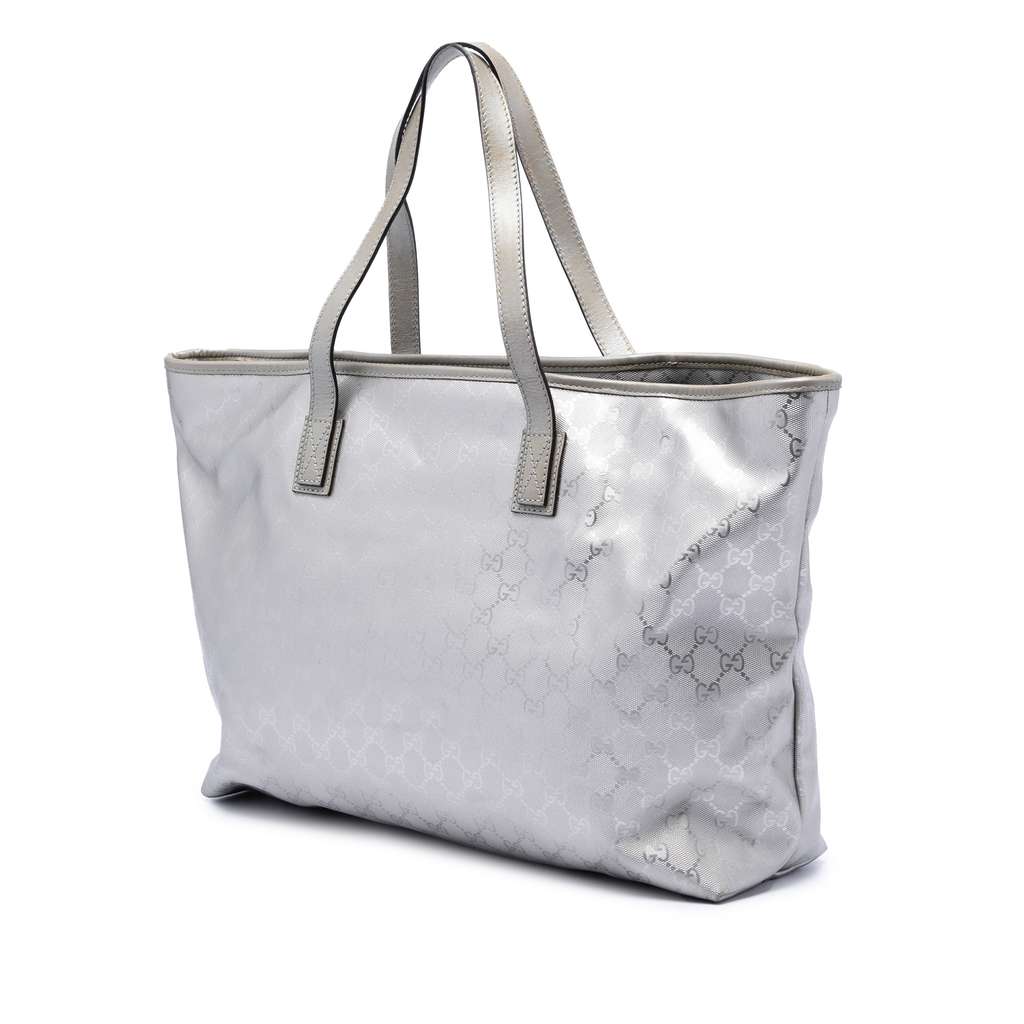 Gucci Large GG Imprime Tote Silver Canvas Good condition - Back View