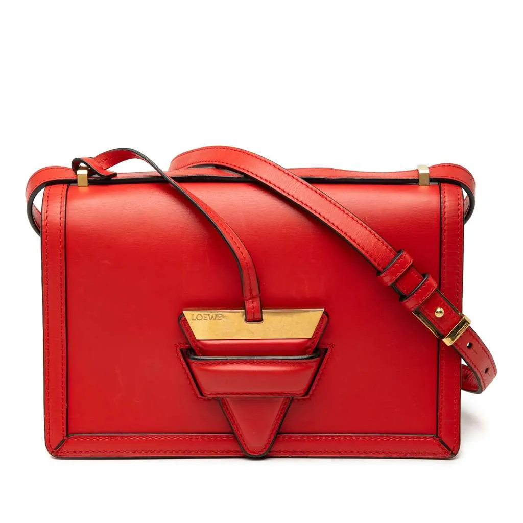 Loewe Medium Leather Barcelona Crossbody Red Leather Very good - Front View