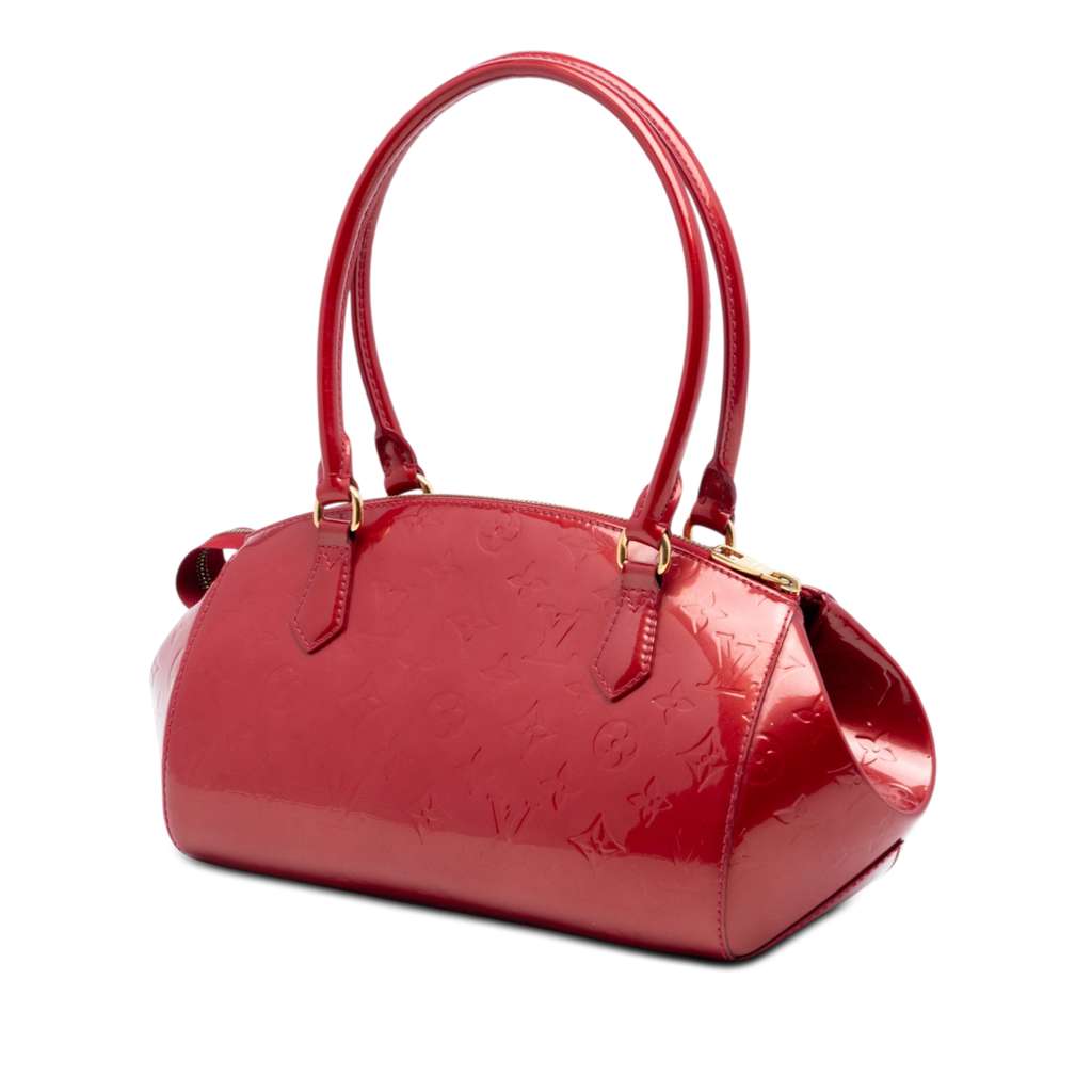 Louis Vuitton Monogram Vernis Sherwood PM Red Leather Good condition - Back View
