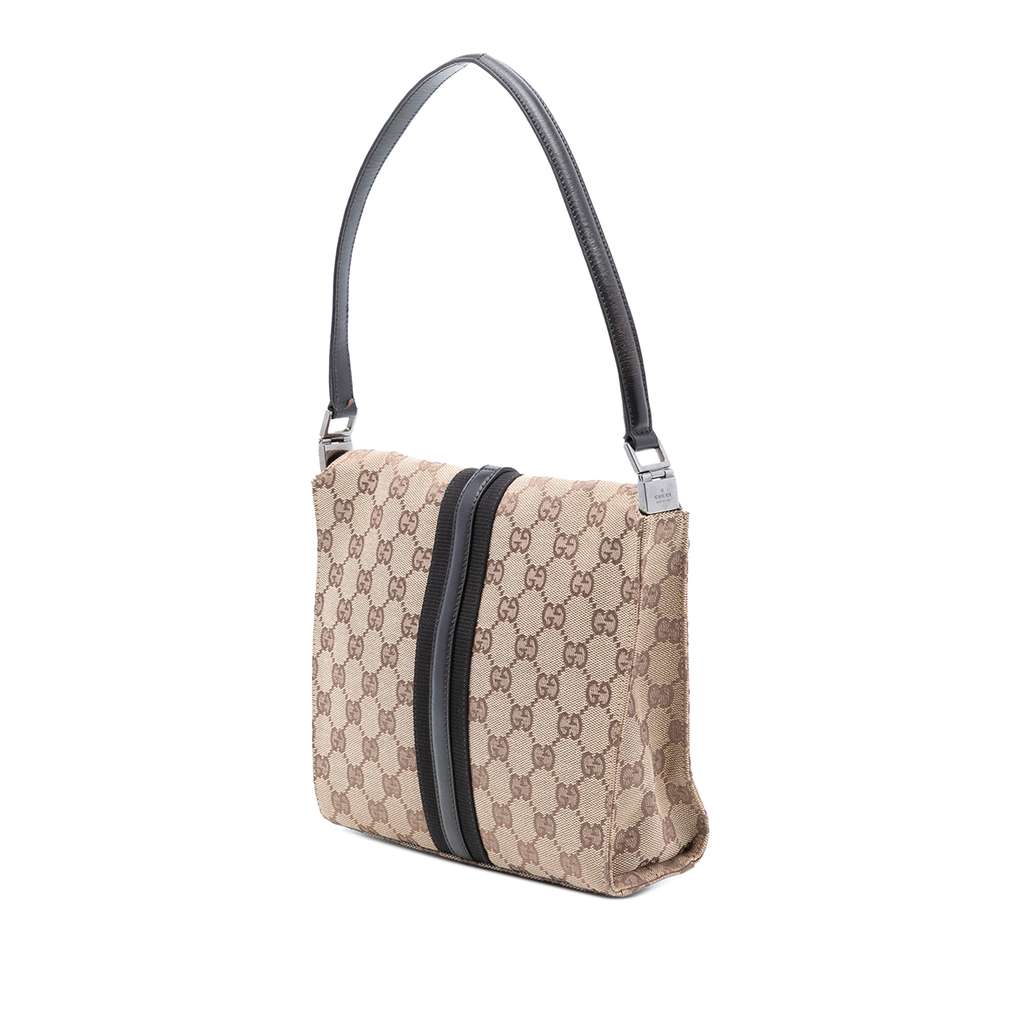 Gucci GG Canvas Jackie Shoulder Bag Beige Good condition - Back View