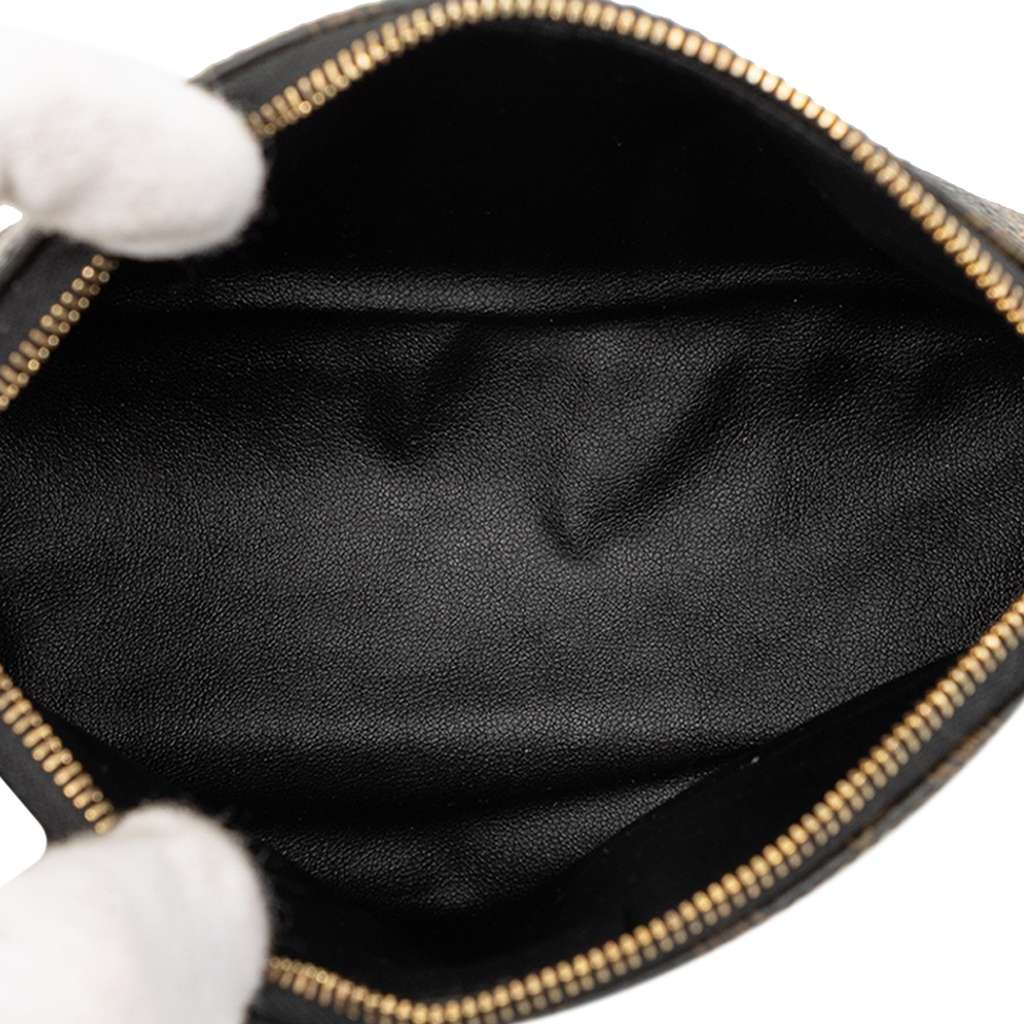 Celine Macadam Coated Canvas Pouch Brown Canvas Good condition - Model View