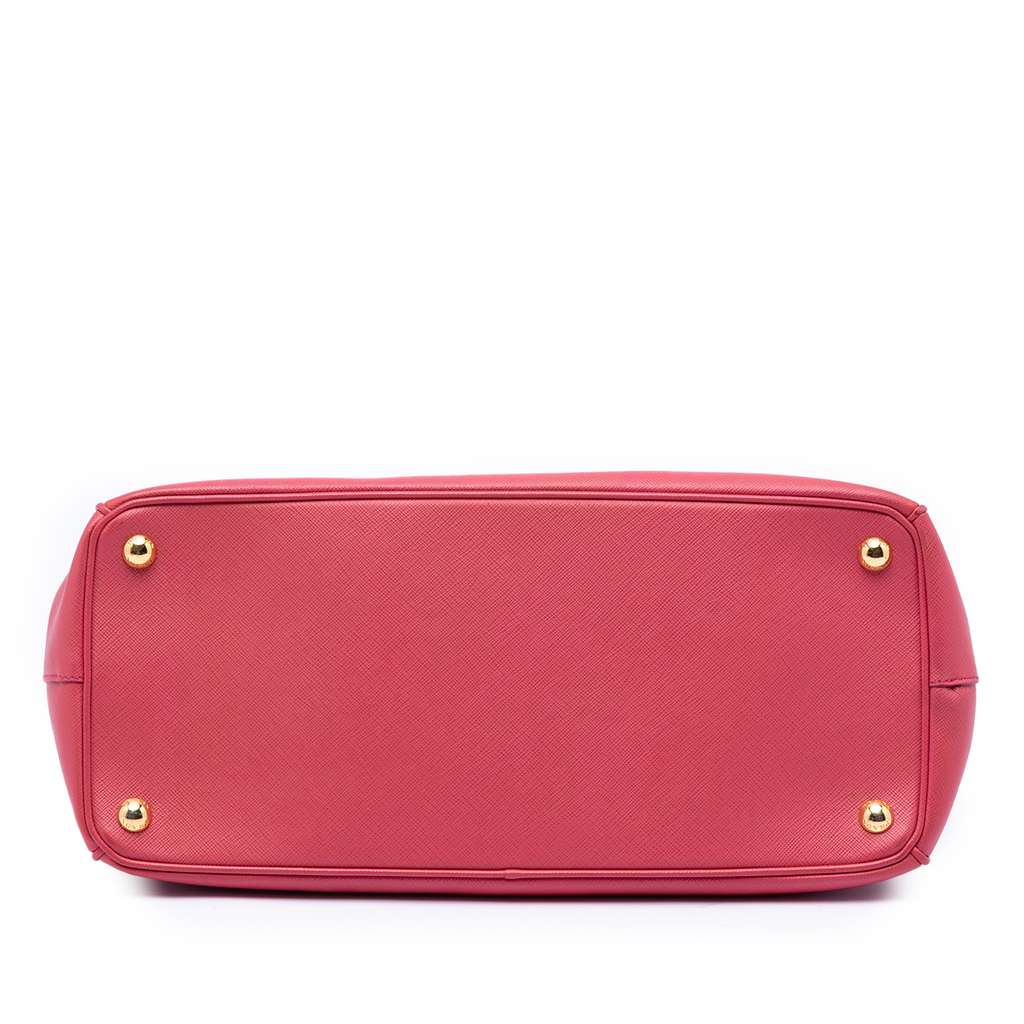 Prada Medium Saffiano Lux Galleria Double Zip Tote Pink Leather Good condition - Inside View