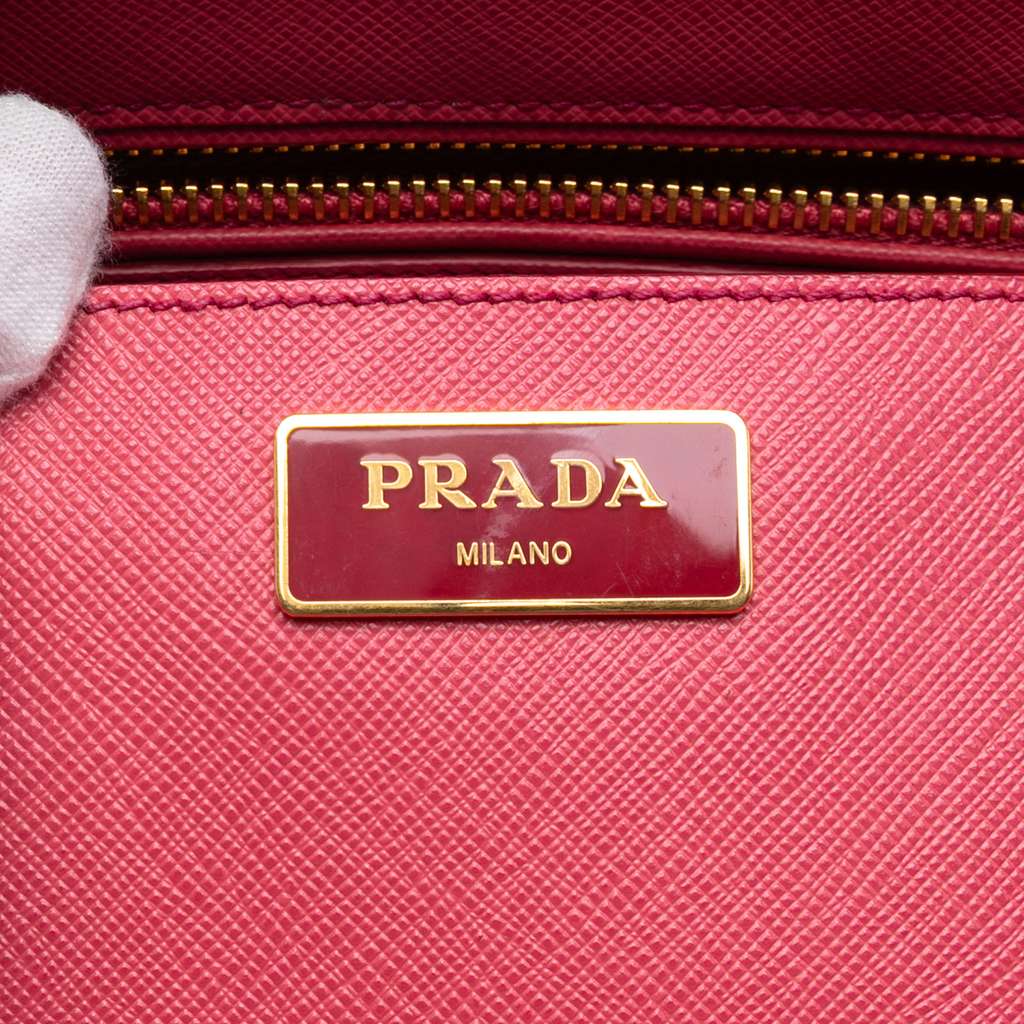 Prada Medium Saffiano Lux Galleria Double Zip Tote Pink Leather Good condition - Box View