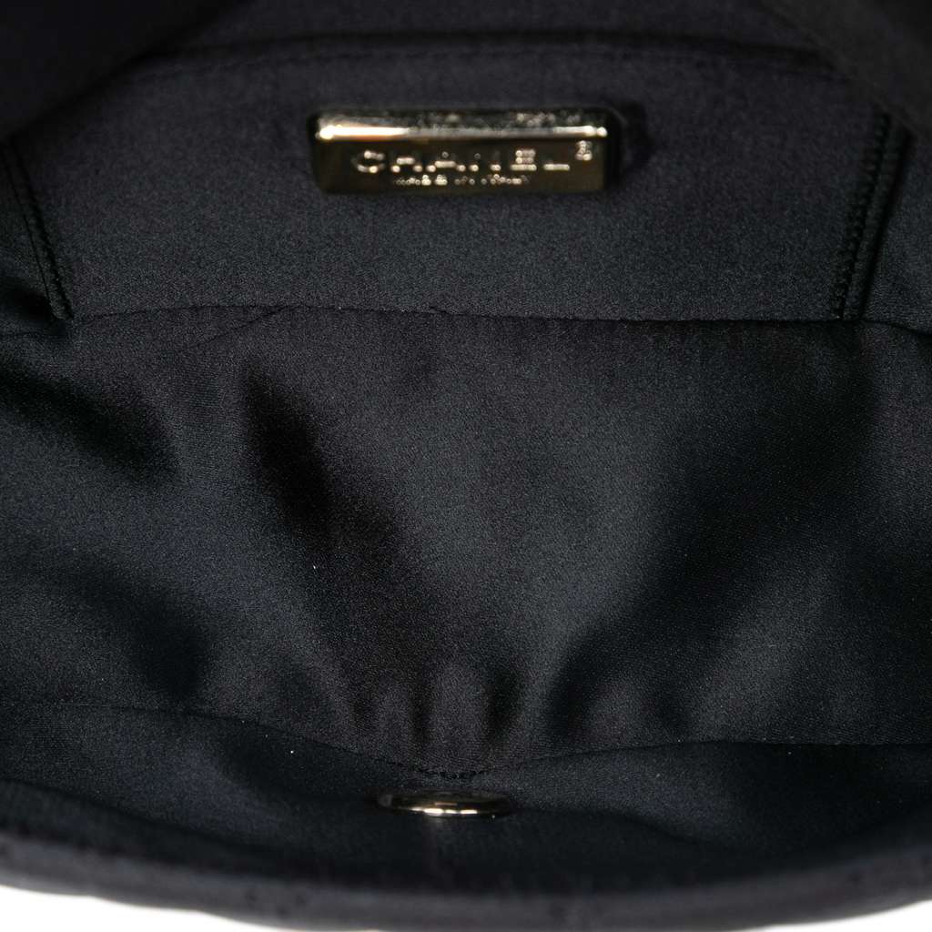 Chanel Mini Rectangular Quilted Satin Single Flap Black Satin Good condition - Model View