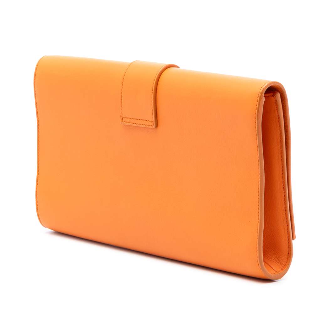Saint Laurent Leather Chyc Ligne Clutch Orange Leather Good condition - Back View