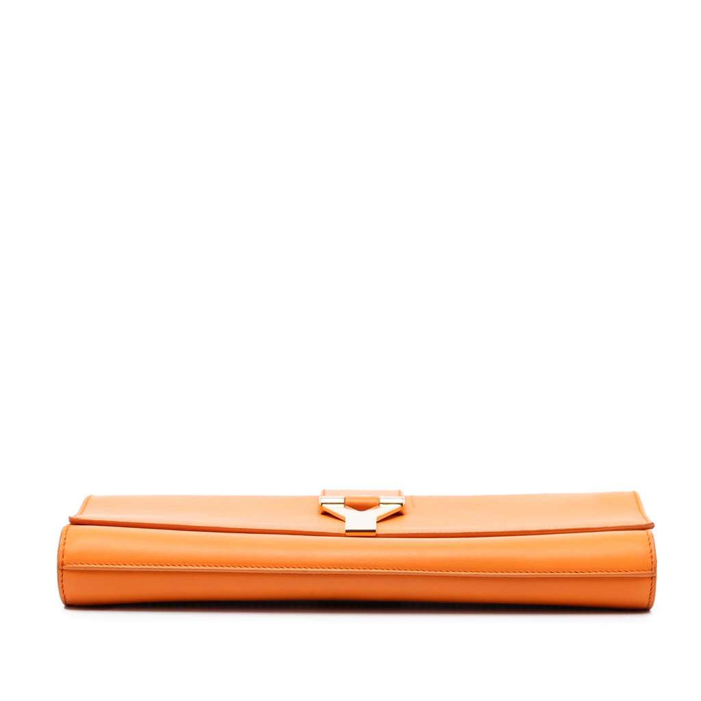 Saint Laurent Leather Chyc Ligne Clutch Orange Leather Good condition - Inside View