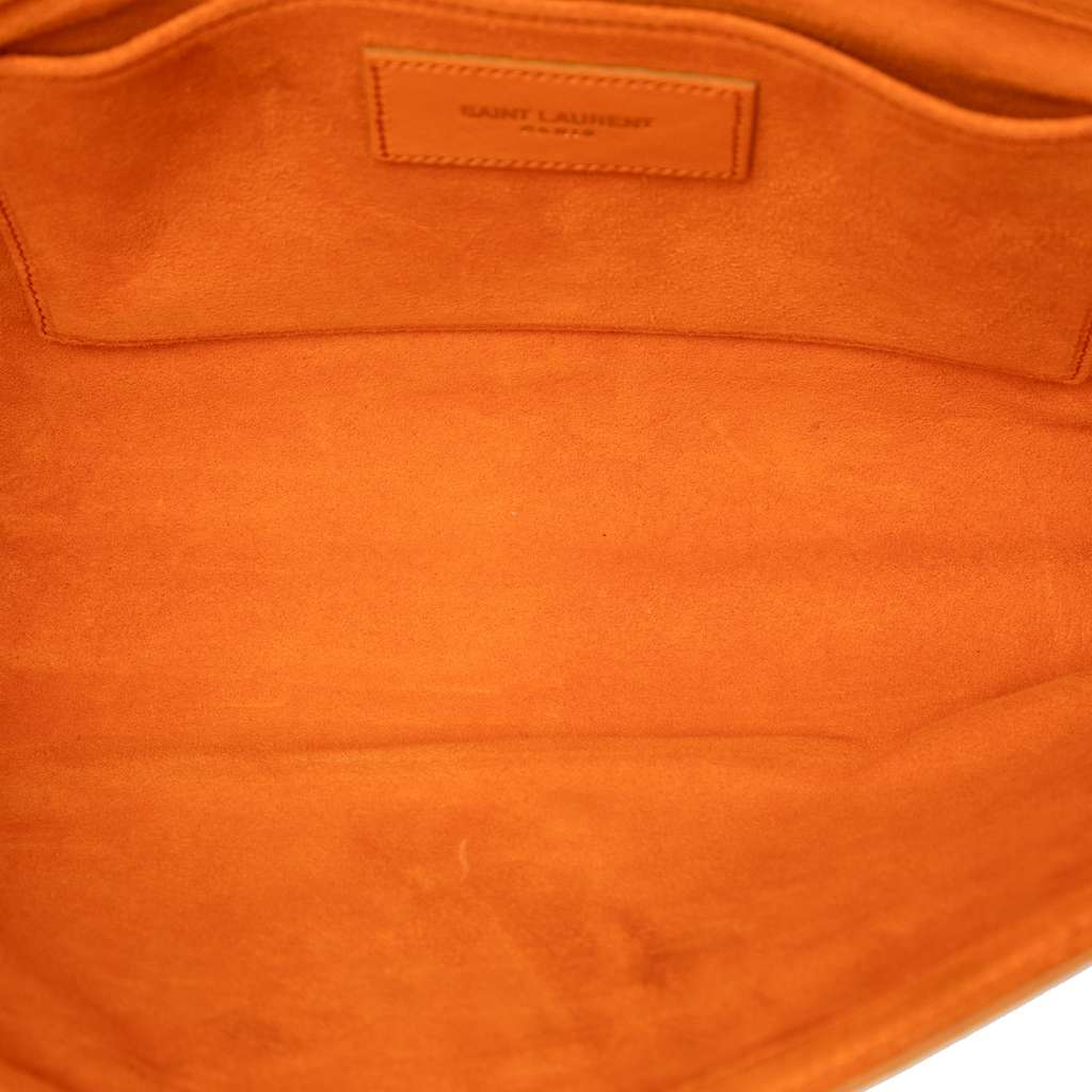 Saint Laurent Leather Chyc Ligne Clutch Orange Leather Good condition - Model View