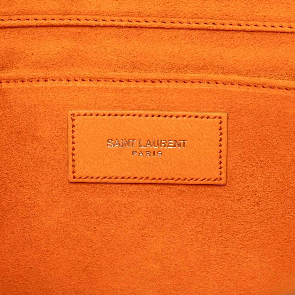 Saint Laurent Leather Chyc Ligne Clutch Orange Leather Good condition - Box View