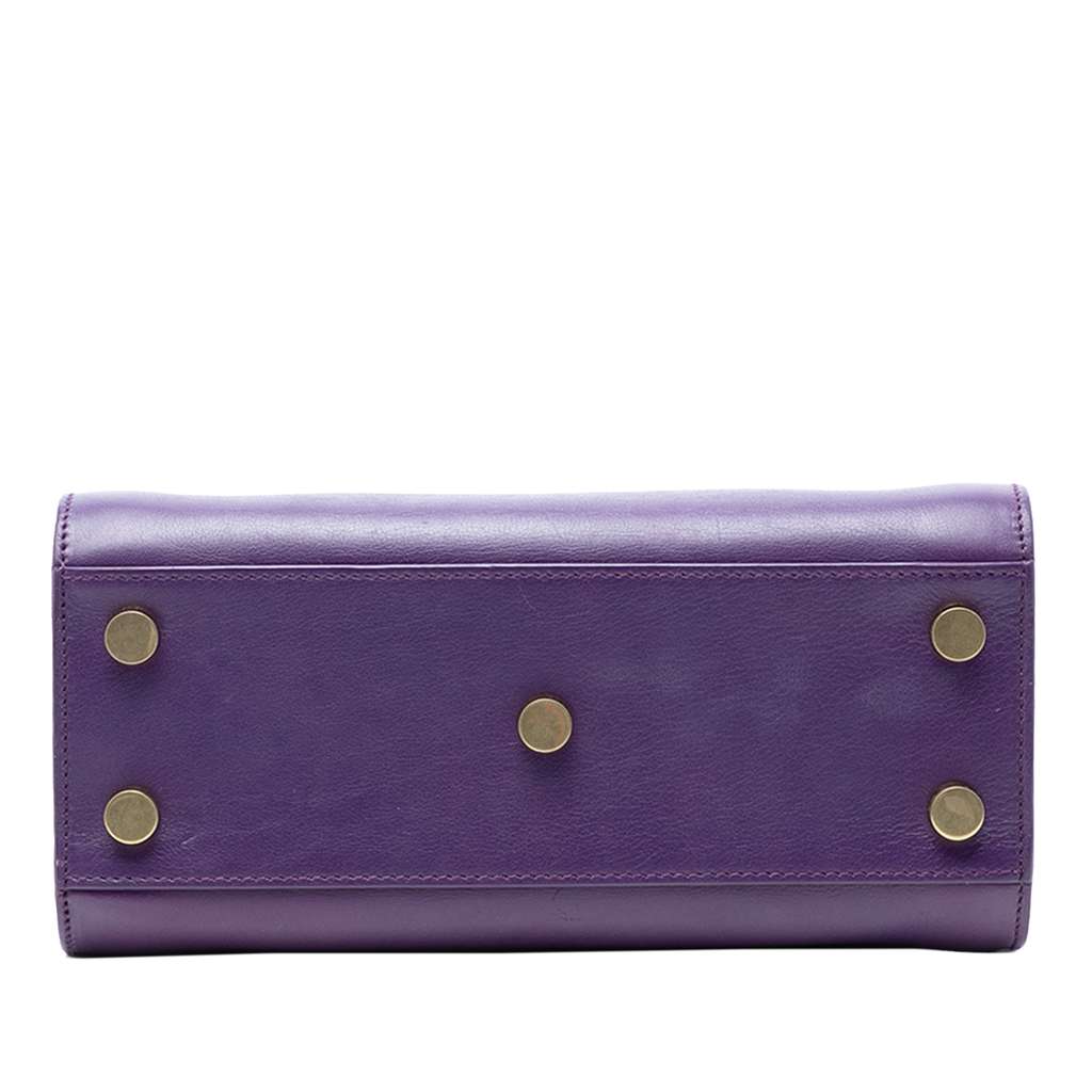 Saint Laurent Nano Leather Sac de Jour Satchel Purple Leather Good condition - Inside View