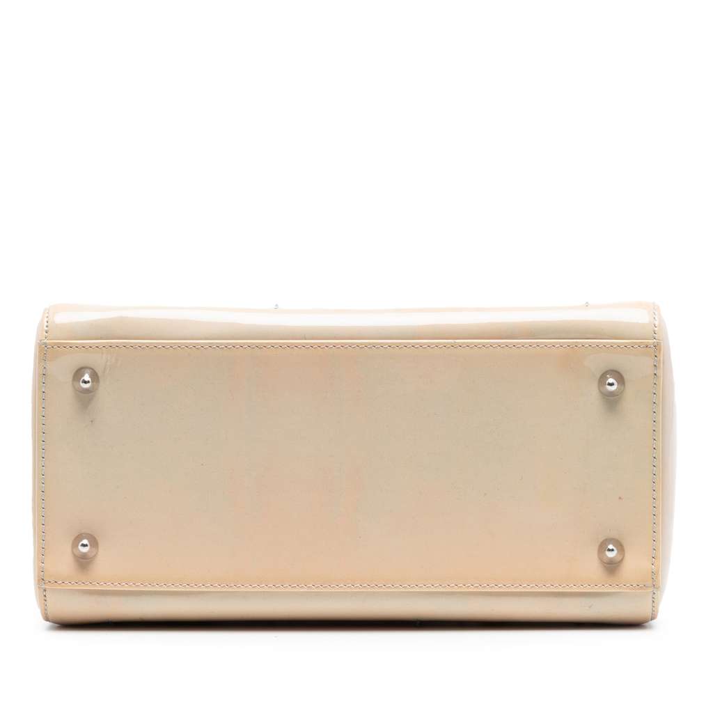 Dior Medium Ombre Patent Cannage Lady Dior Green Leather Good condition - Inside View