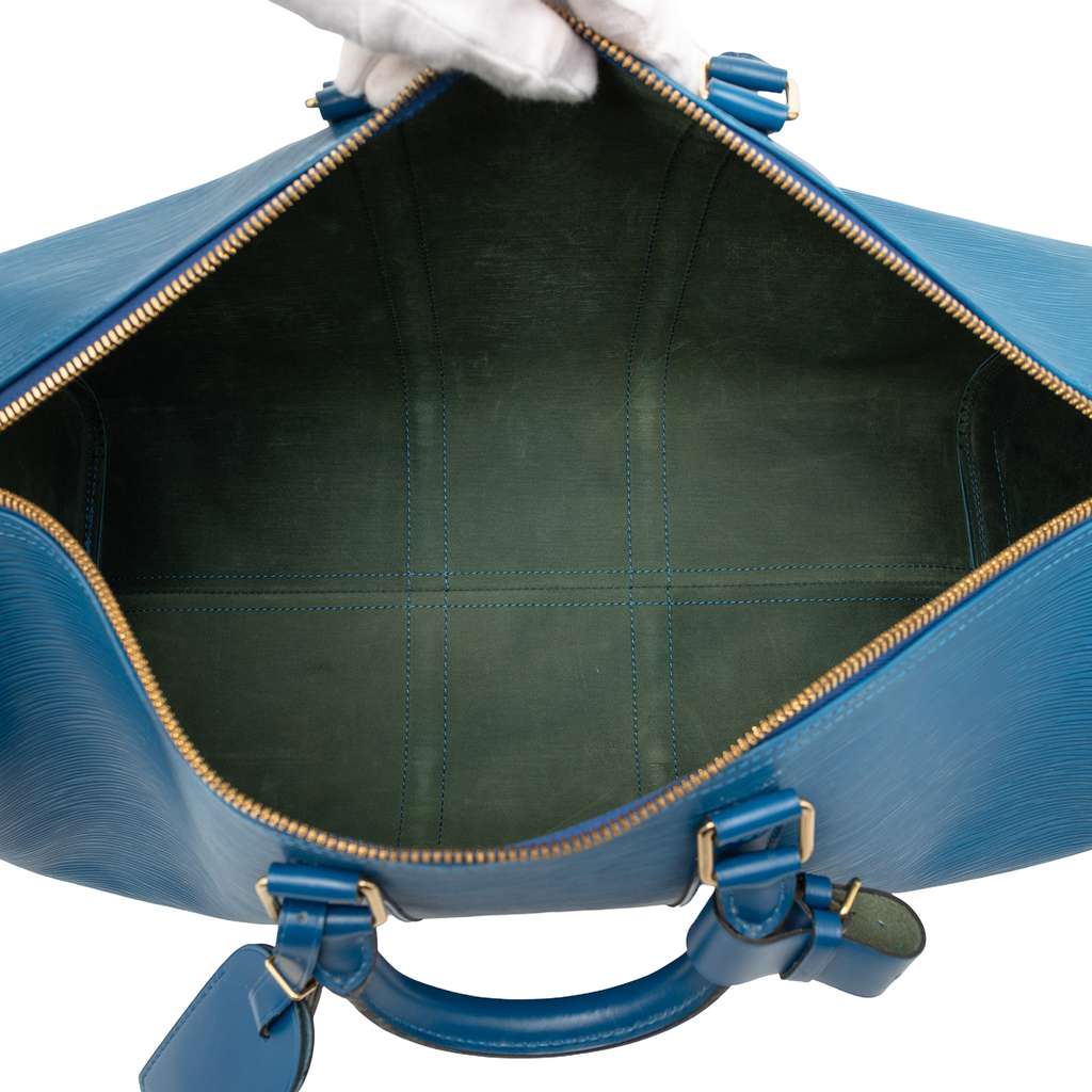 Louis Vuitton Epi Keepall 45 Blue Leather Good condition - Model View