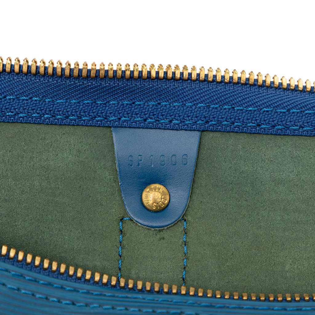 Louis Vuitton Epi Keepall 45 Blue Leather Good condition - Box View