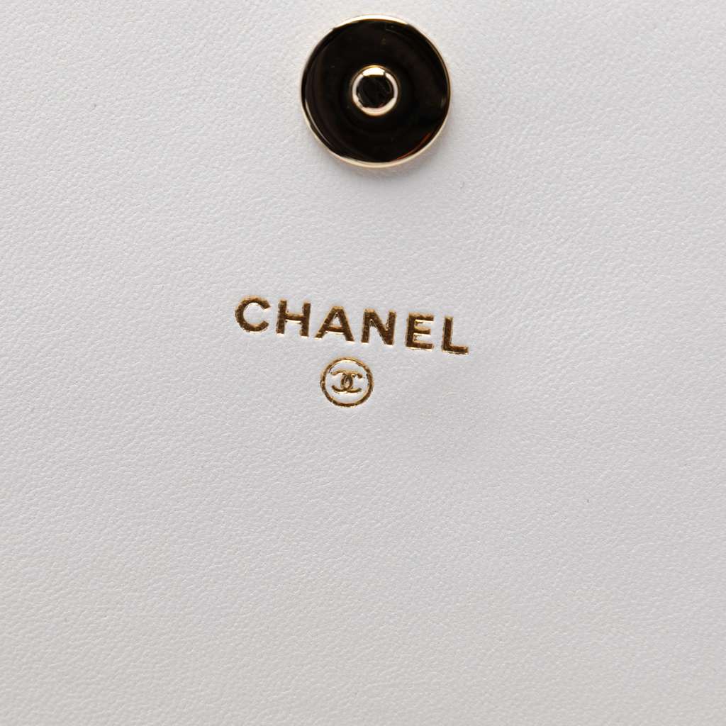 Chanel Quilted Lambskin Book Wallet On Chain Black Leather Good condition - Box View