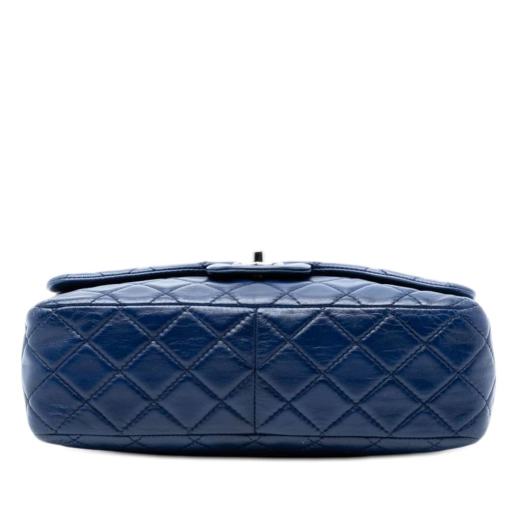 Chanel Jumbo Classic Lambskin Single Flap Blue Leather Good condition - Inside View