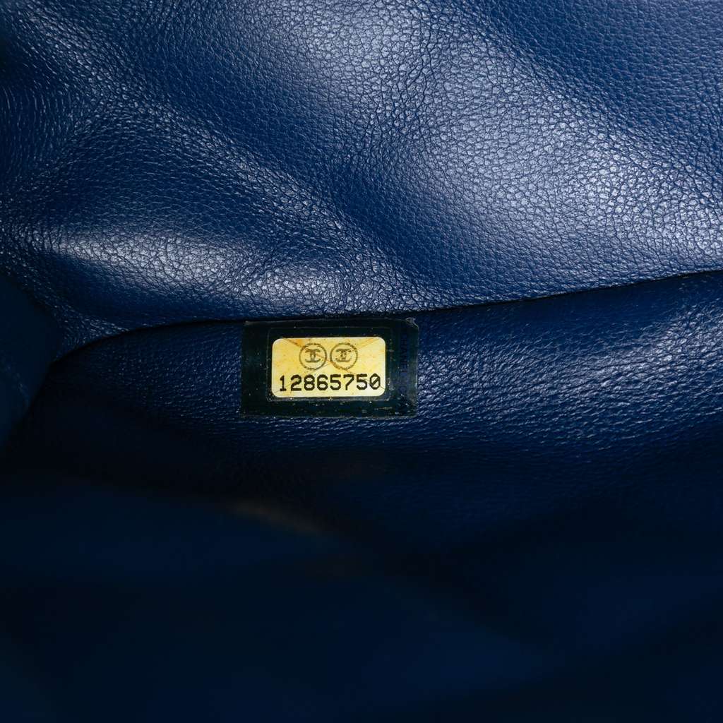 Chanel Jumbo Classic Lambskin Single Flap Blue Leather Good condition - Box View
