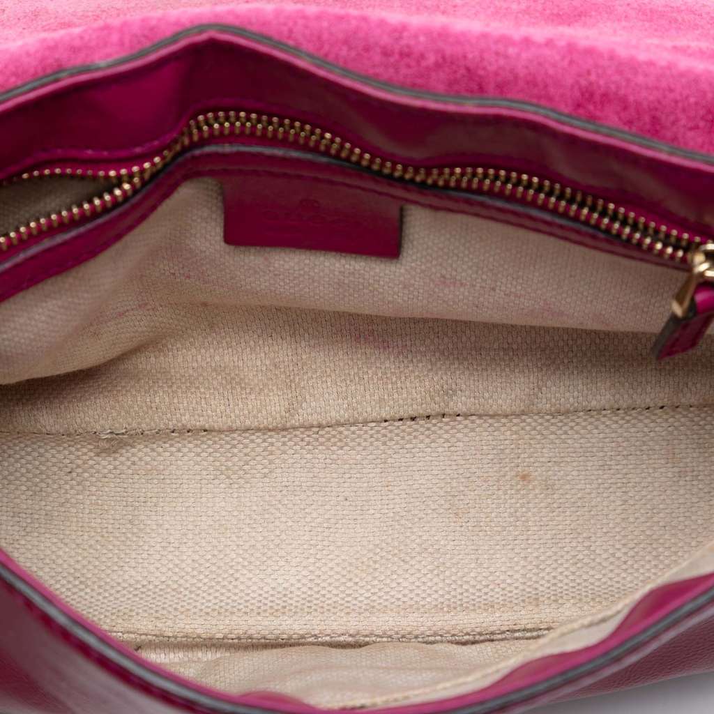 Gucci Medium Patent Soho Chain Flap Crossbody Pink Leather Good condition - Model View