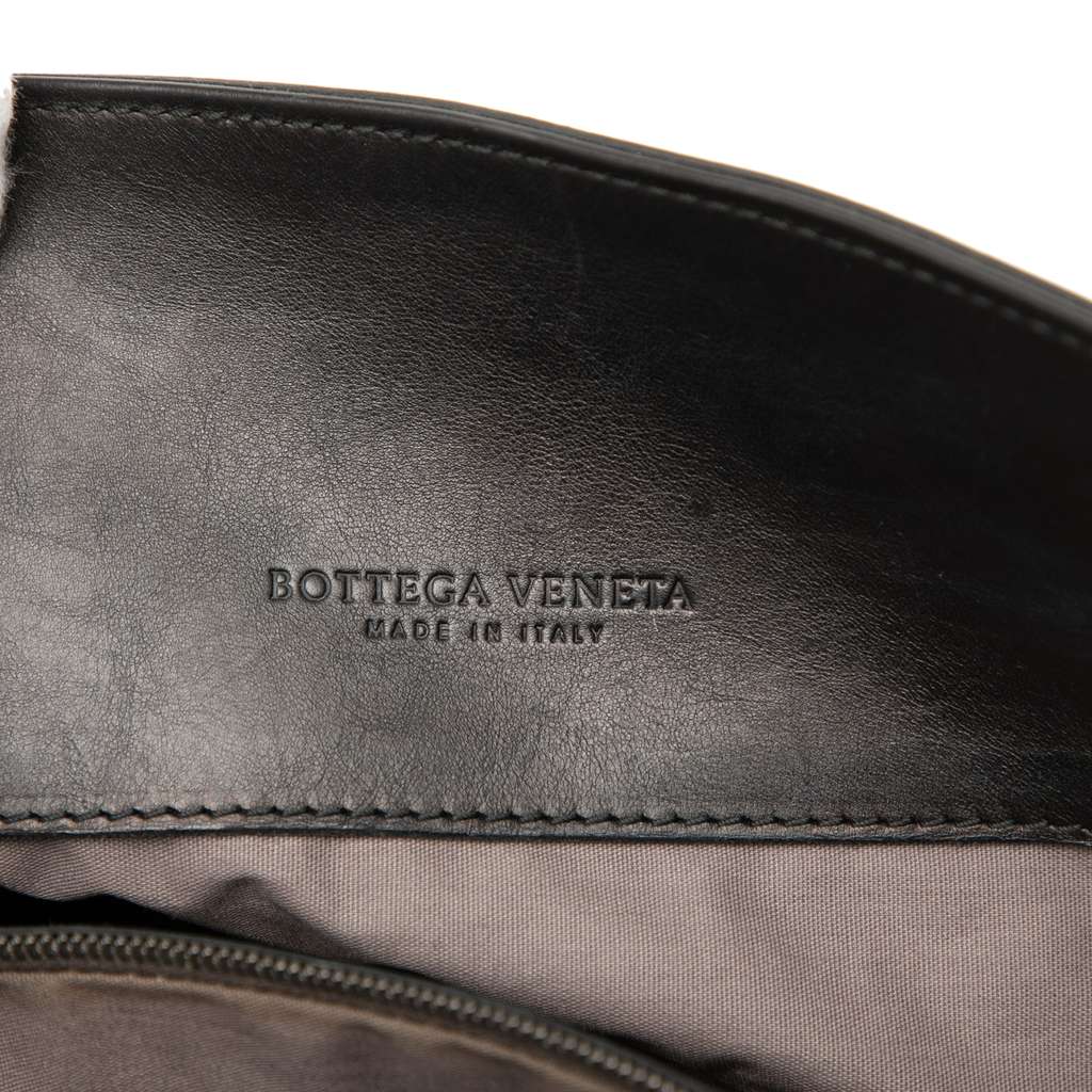 Bottega Veneta Nappa Intrecciato Trimmed Messenger Bag Black Leather Good condition - Box View