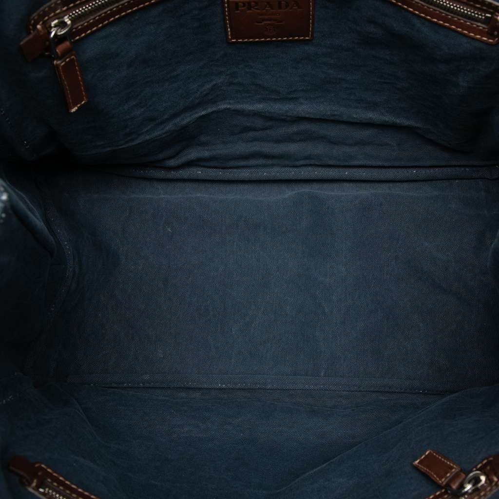 Prada Denim Tote Blue Denim Good condition - Model View
